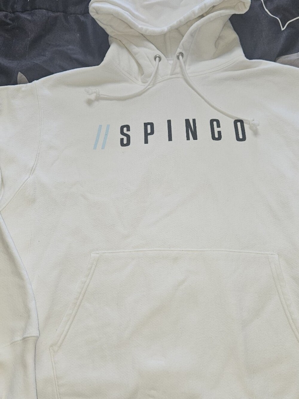 SPINCO Champion Reverse Weave White Hoodie Hoody Heavy L
